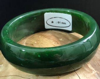 Candian Nephrite Jade Bangles  - Dark Rich Green - Multiple Sizes