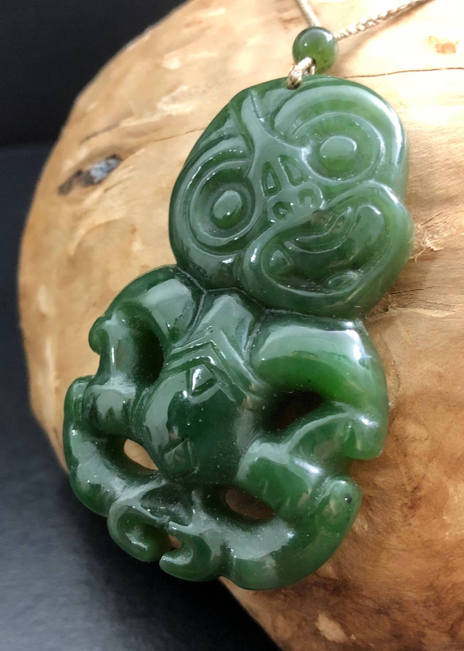 Canadian Nephrite Jade Tiki Pendant 2 Sizes Jade Necklace Etsy