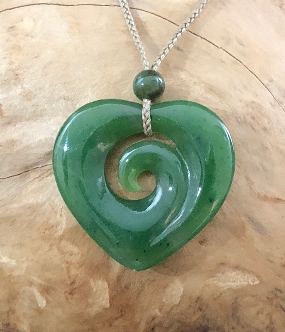 Canadian Jade Heart Pendant Koru Green Jade Jade | Etsy