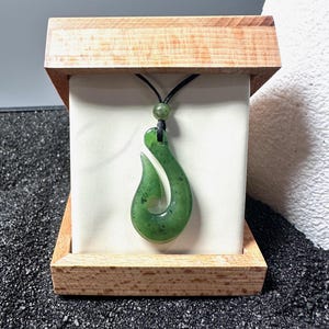 Gancho de jade nefrita canadiense - Jade verde - Jade natural - Collar de jade