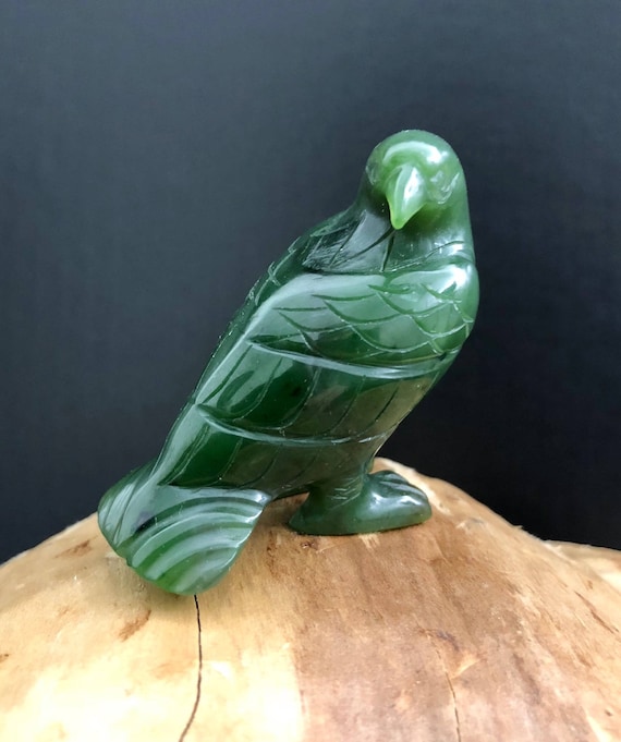 Collectibles Hand Carved Jadeite Eagle figurine,Jade miniature,gemstone