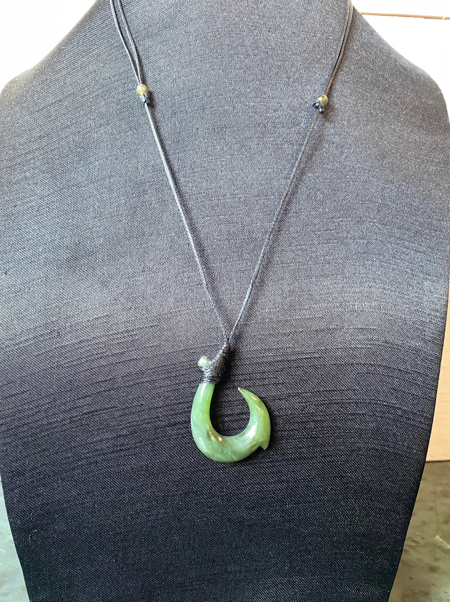 Jade Fish Hook Pendant 3743 Jade Necklace Etsy