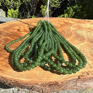 6mm Jade Beads, A Grade Canadian Nephrite (strands sold individually)