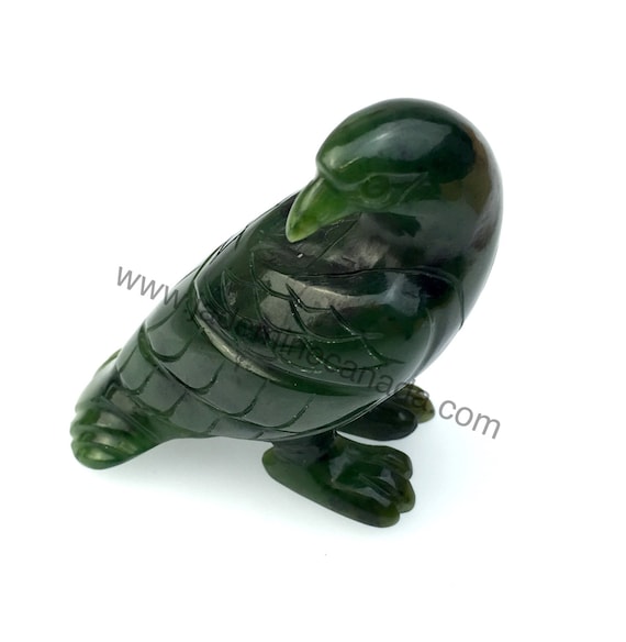 カナダ産翡翠の鷲の彫刻 - 複数のサイズ - 翡翠の置物 - 天然翡翠