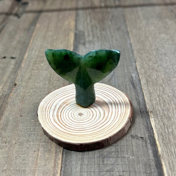 Canadian Jade Whale Tail Carving - Multiple Sizes