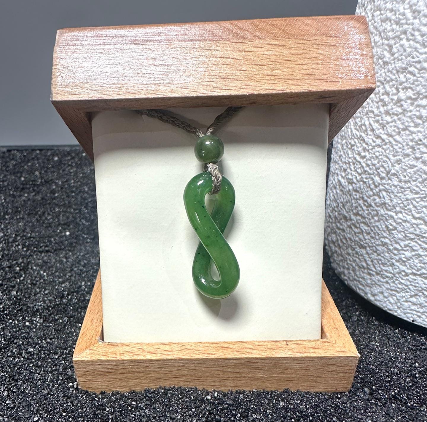 Canadian Nephrite Jade Infinity Twist Pendant - Natural Jade - Jade Necklace