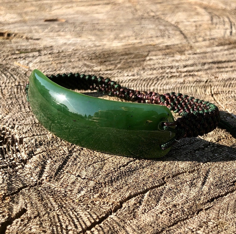 Canadian Jade Mens Matte Bracelet 1833-11w Nephrite Jade Green Jade Natural Jade image 5