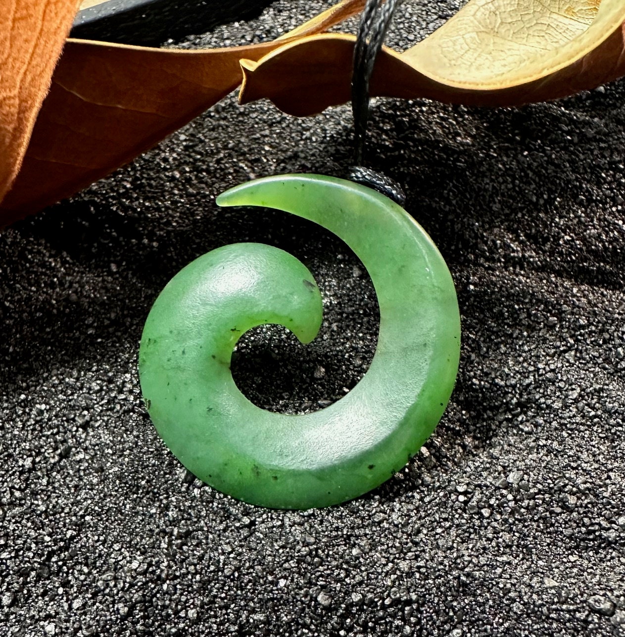 Canadian Nephrite jade Koru Pendant - Jade Necklace - Maori - Natural Jade - Jade Necklace