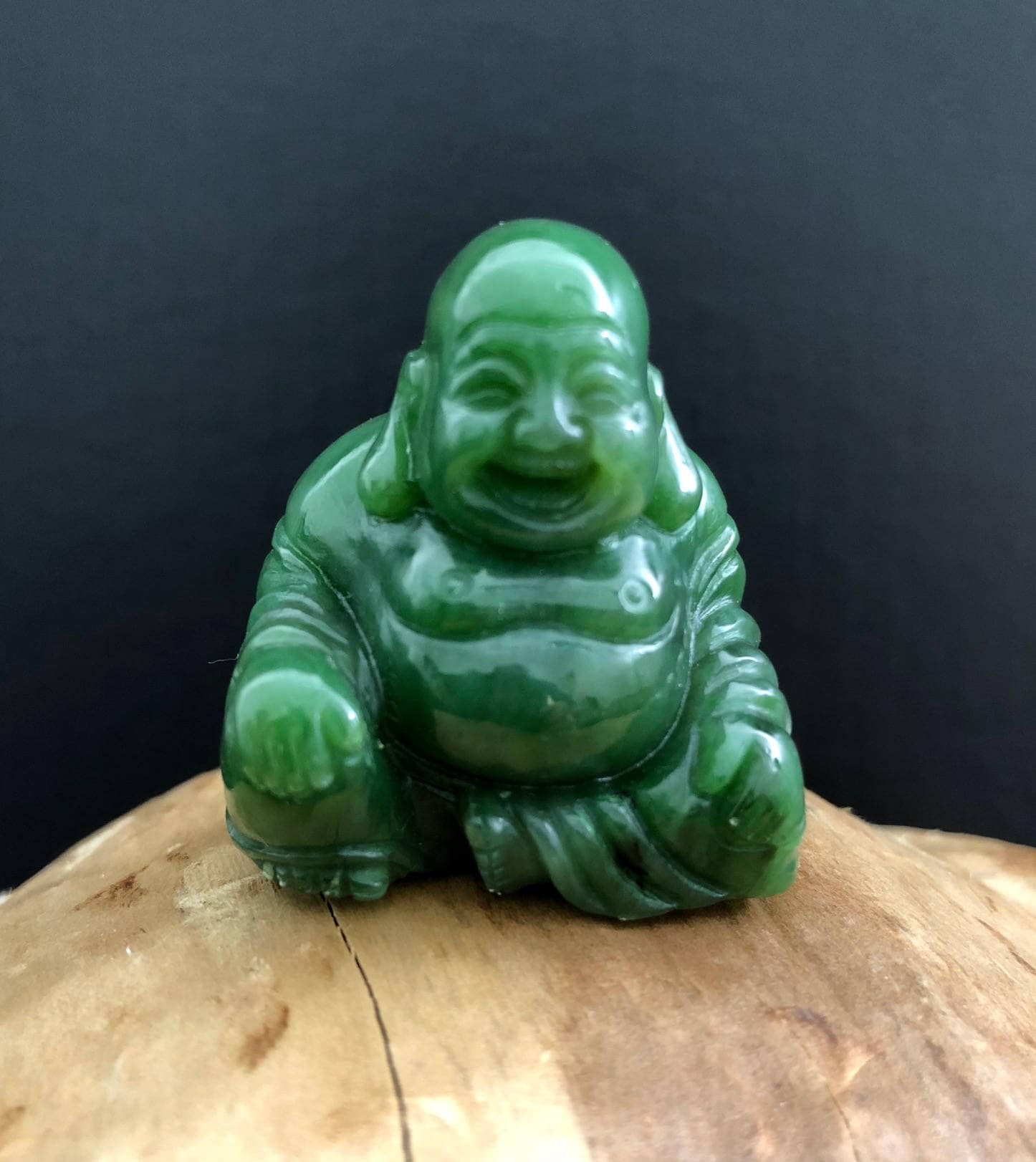 Canadian Jade Happy Buddha - Jade Carving - Natural Jade - Untreated Jade