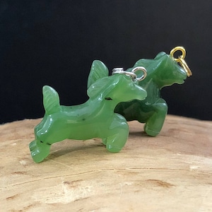 Kanadische Nephrit Jade Pferd Anhänger - 20 mm - Grüne Jade - Natürliche Jade - Wird einzeln verkauft