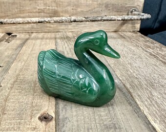 Talla de cisne de jade canadiense - Varios tamaños - Figura de jade - Jade natural - Jade auténtico