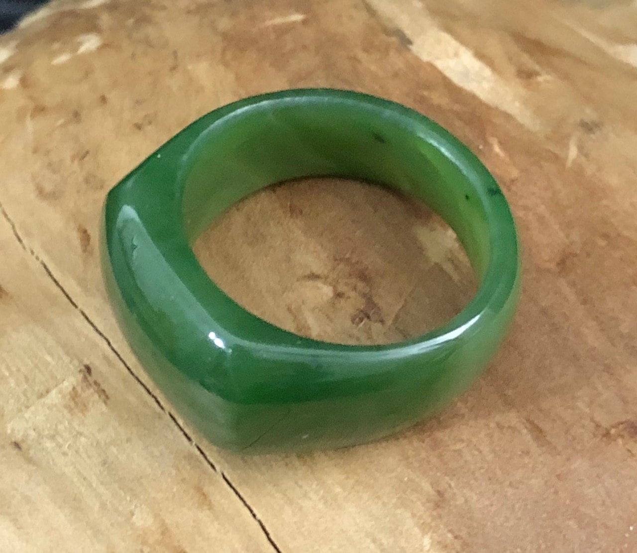 Canadian Nephrite Jade Saddle Ring - Band Ring - Authentic Jade - Natural Jade