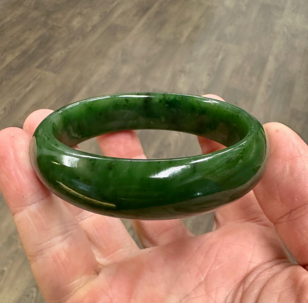 Canadian Nephrite Jade Bangle 64 X 17.5mm Jade Bracelet Natural Jade Bangle Authentic Jade Etsy