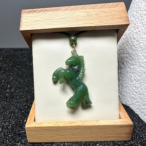 Kanadische Nephrit Jade Pferd Anhänger - Jade Halskette - Grüne Jade