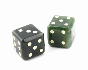 Canadian Nephrite Jade Dice Set of 2 - Jade Gifts - Games - Set of Dice