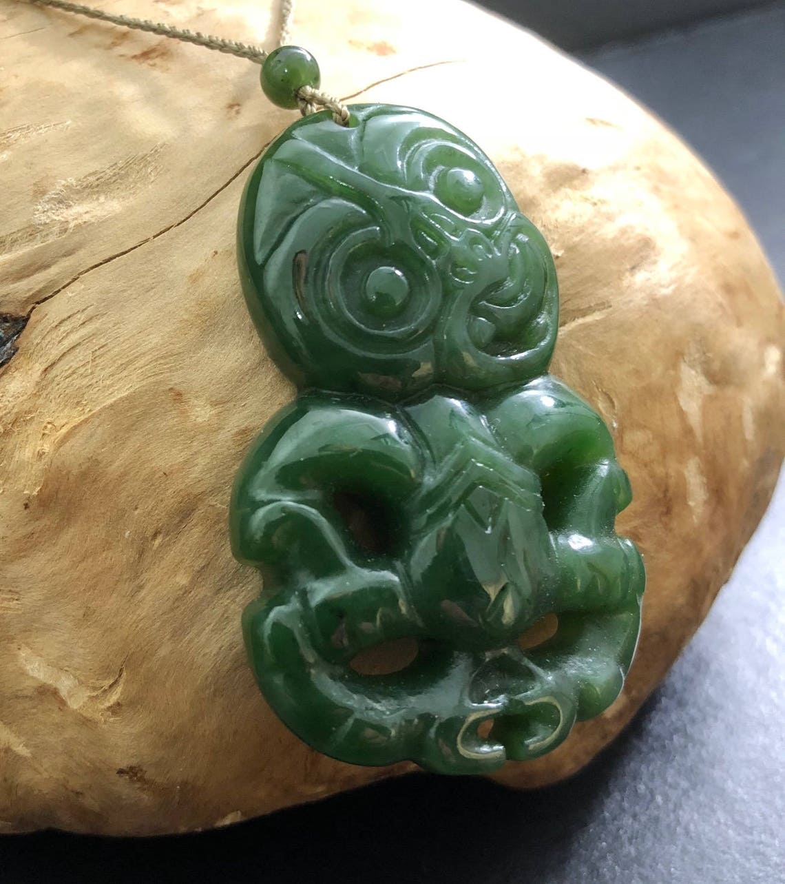 Canadian Nephrite Jade Tiki Pendant 2 Sizes Jade Necklace Etsy