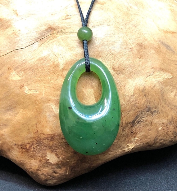 Canadian Nephrite Jade Drop Pendant Jade Necklace Green Jade