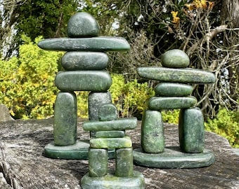 Kanadische Nephrit Jade Inukshuk - 3 Größen- Grüne Jade - natürliche Jade