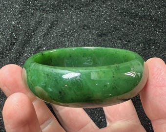 Bracciale in giada nefrite canadese 60 mm x 19,5 mm - Braccialetto di giada