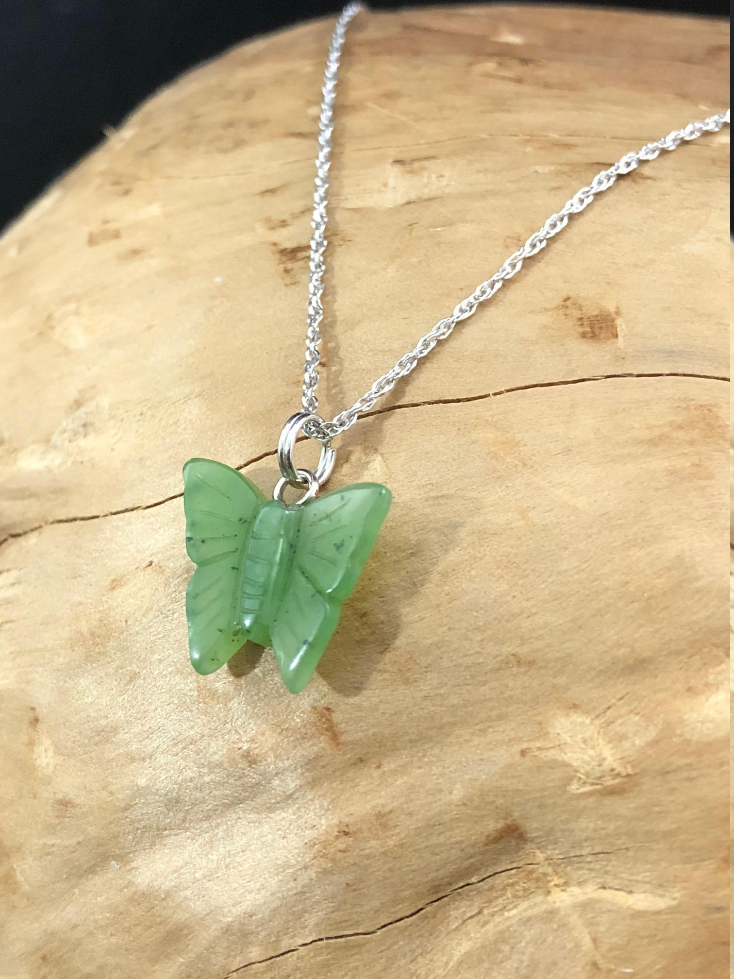 Canadian Nephrite Jade Butterfly Charm 15mm Green Jade | Etsy