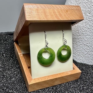 Canadian Nephrite Jade Circle of Life Earrings - Round Earrings