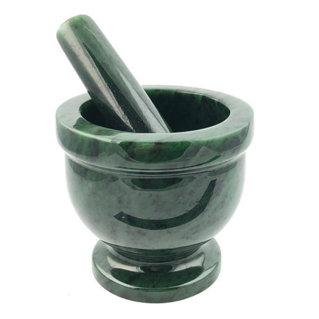 Canadian Nephrite Jade Mortar & Pestle 3.75 Natural Jade Authentic Jade