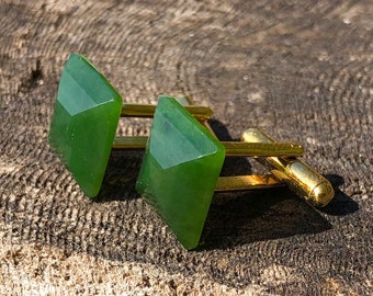 台湾ジュエリー 翡翠カフスボタン＆ネクタイピン オリジナルボックス