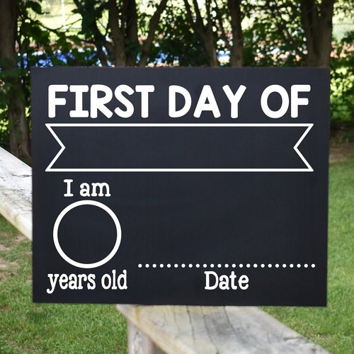 First Day of School Reusable Chalkboard Photo Prop Sign - Etsy