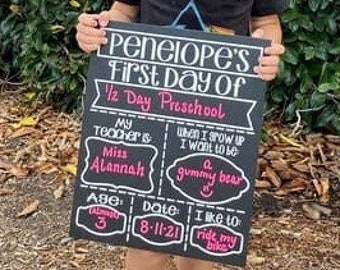 Chalkboard First and Last Day of School Sign - 1st & Last Day Chalkboard Sign, Chalkboard School Sign, Back to School Board, School Sign