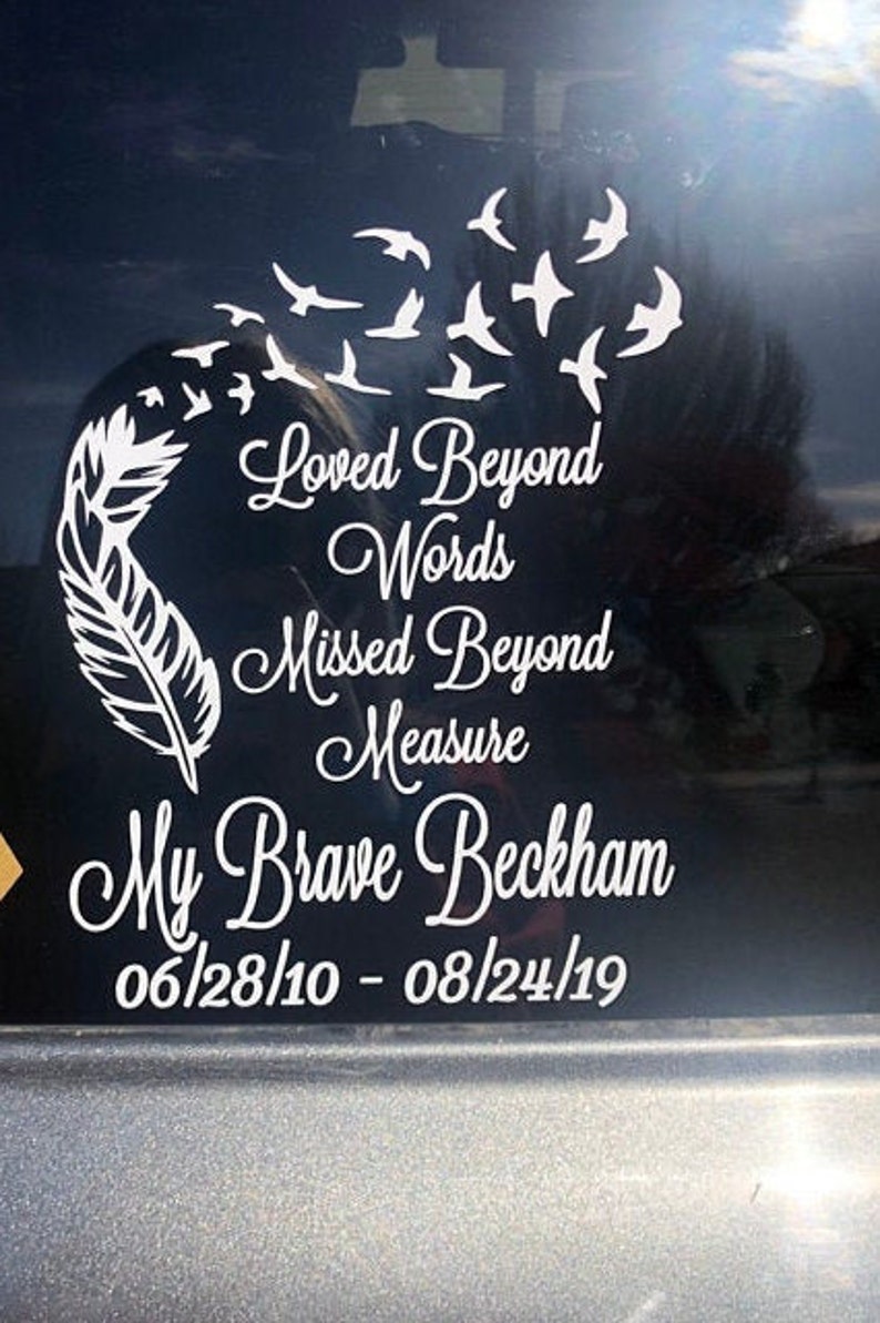 Loved Beyond Words, Missed Beyond Measure Car Decal, In Loving Memory Decal, Remembrance Decal image 6
