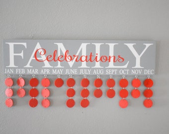 Family Birthdays Sign, Family Celebrations Sign, Birthday Sign