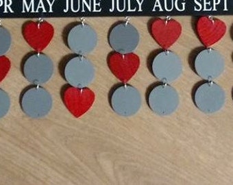 Circles and Hearts for Family Birthdays Sign. Circles/Hearts ONLY, Birthday board tags, birthday sign circles, birthday sign hearts