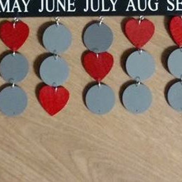 Circles and Hearts for Family Birthdays Sign. Circles/Hearts ONLY, Birthday board tags, birthday sign circles, birthday sign hearts