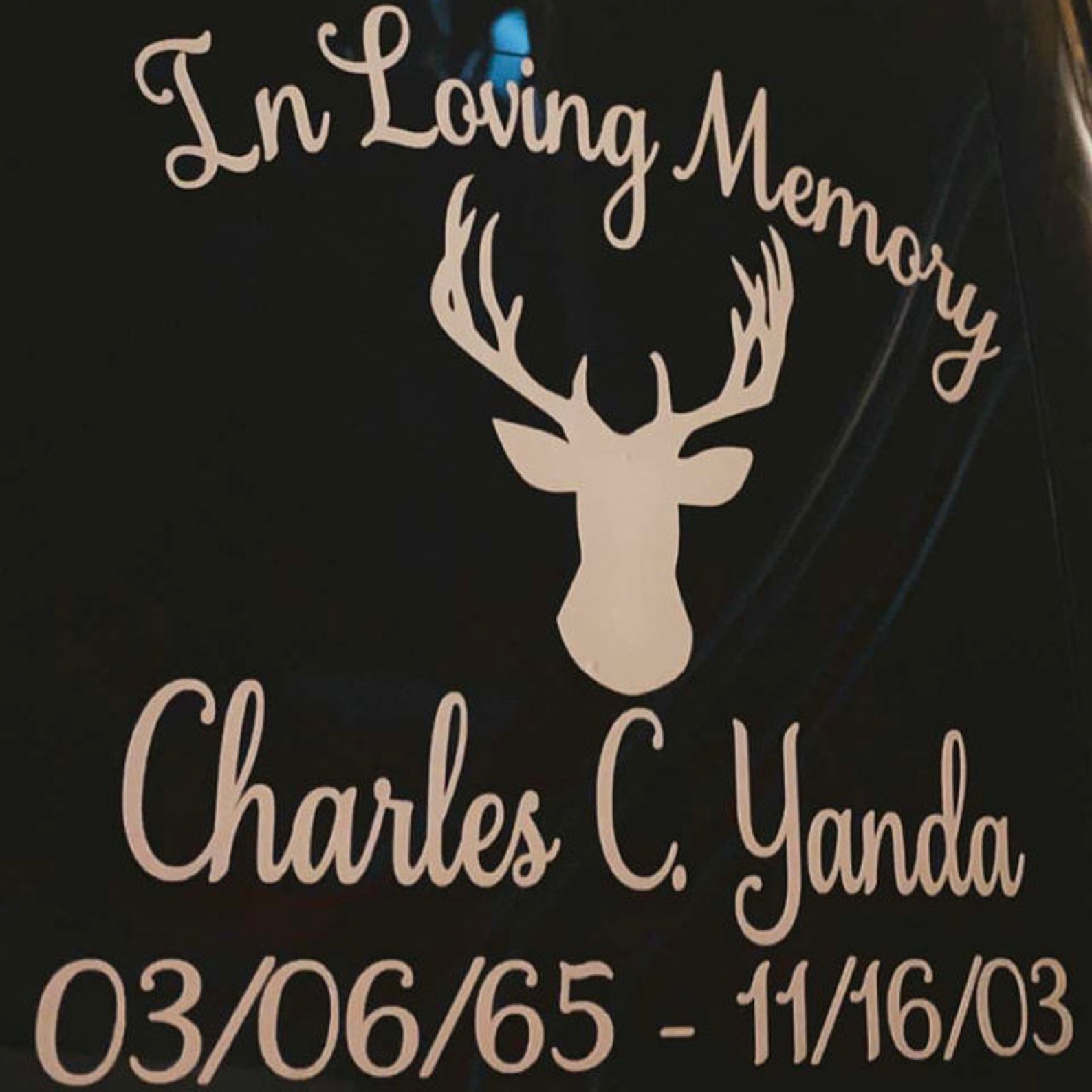 In Loving Memory Deer Decal, Remembrance Decal, in Loving Memory Decal