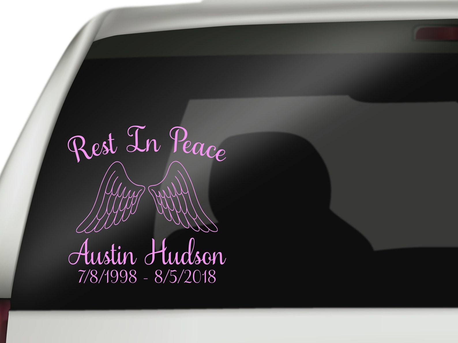 Rest in Peace Decal in Loving Memory Angel Wings Decal Angel Etsy