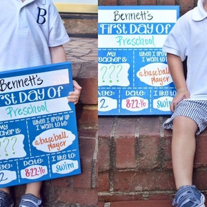 Dry Erase First and Last Day of School Sign - 1st & Last Day Board - Dry Erase, Dry Erase School Sign, School Sign, School Memory Sign