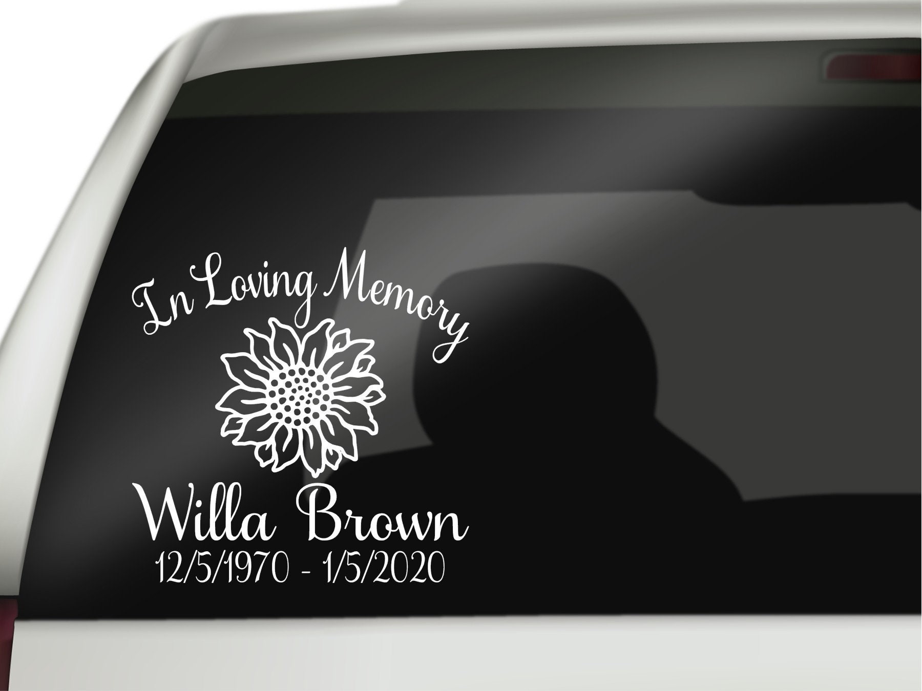 In Loving Memory Sunflower Decal Remembrance Decal In Loving | Etsy