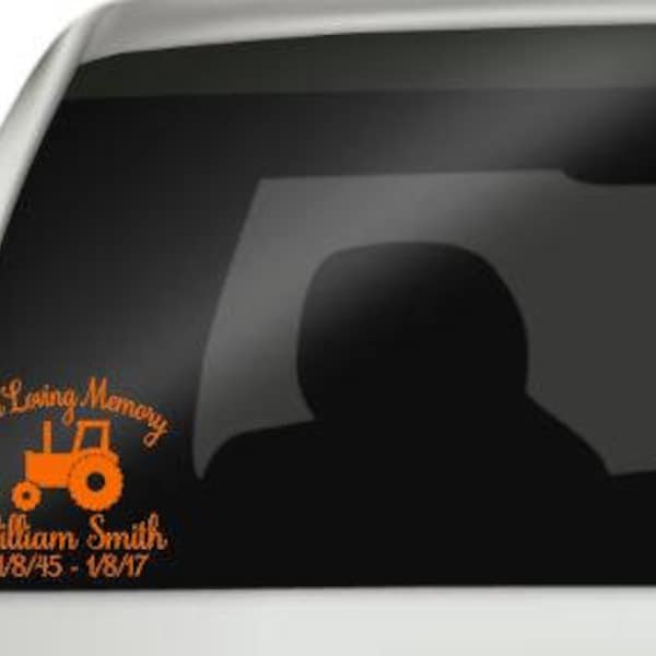 In Loving Memory Tractor Decal, Remembrance Decal, In Loving Memory Decal, Kids Memorial Decal, Memorial Decal for Farmer