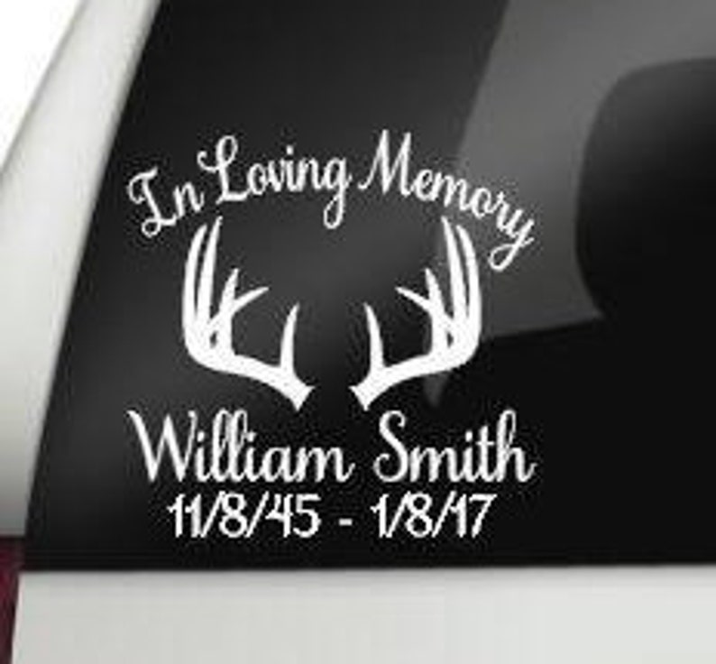 In Loving Memory Deer Decal Remembrance Decal in Loving Etsy