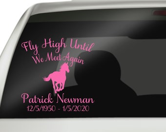 Fly High Until We Meet Again Horse Decal, In Loving Memory Horse Decal, Remembrance Decal, In Loving Memory Decal, RIP Decal