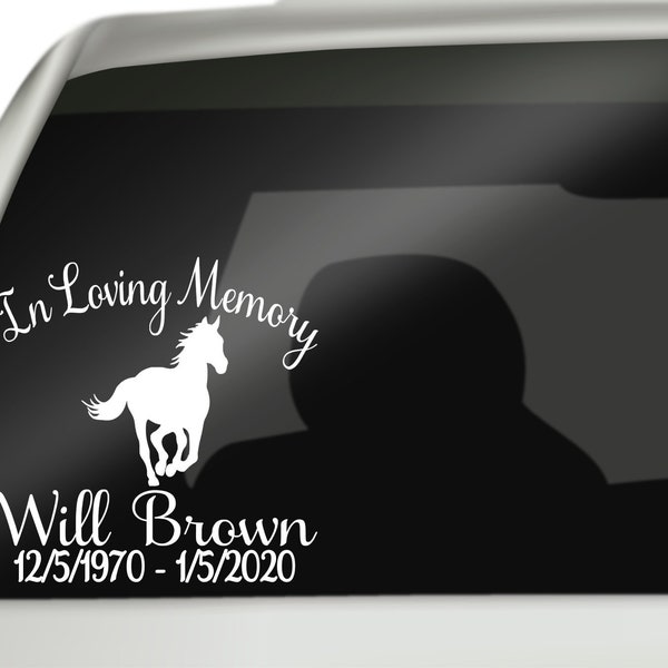 In Loving Memory Horse Decal, Remembrance Decal, In Loving Memory Decal, RIP Decal