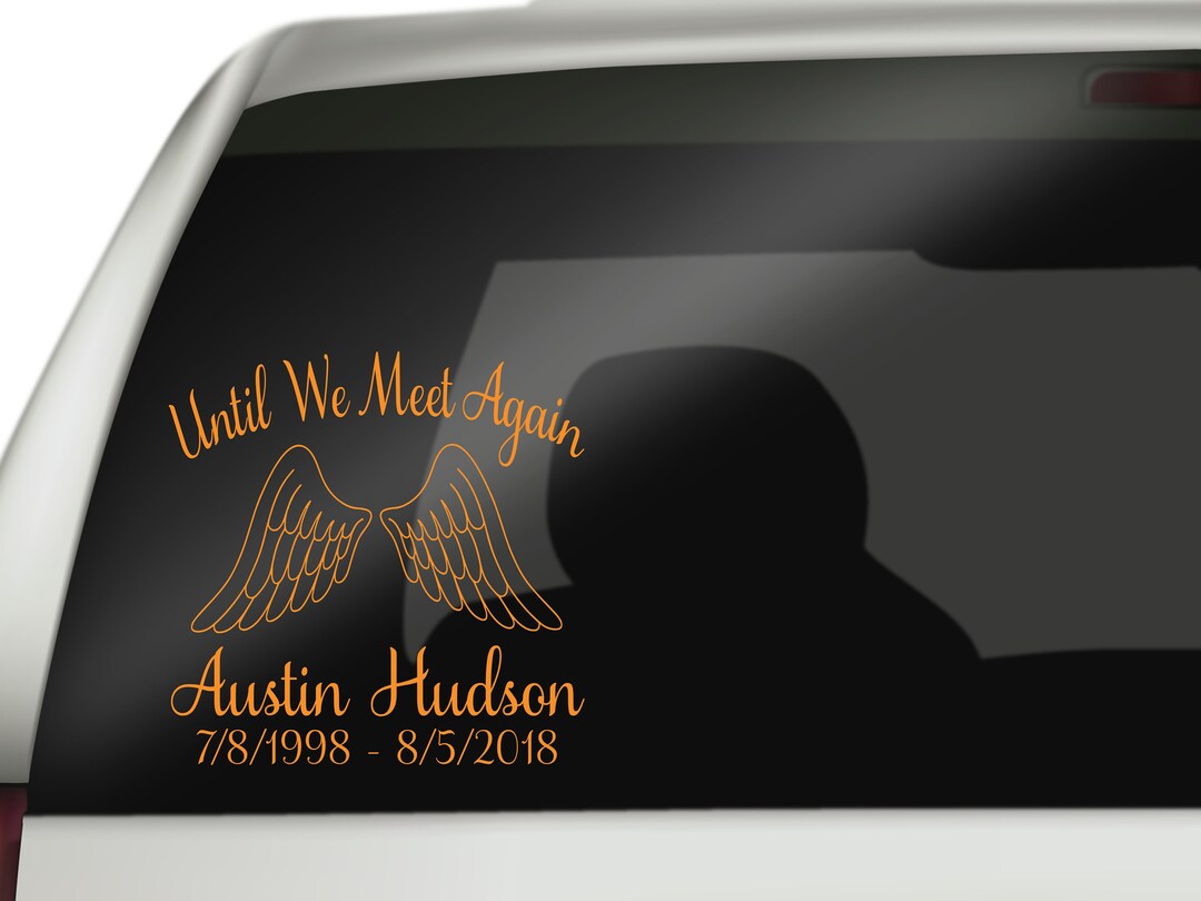 Until We Meet Again Decal, in Loving Memory Angel Wings Decal, Angel ...