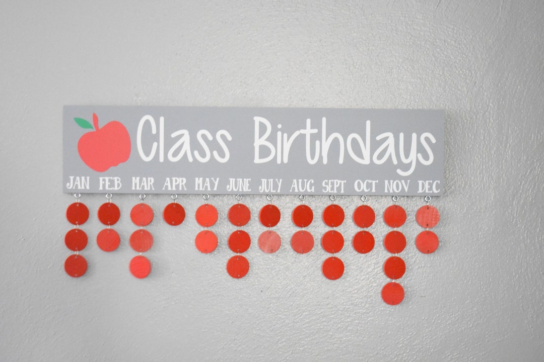 Class Birthday Sign Classroom Birthday Sign Teacher Gift Etsy