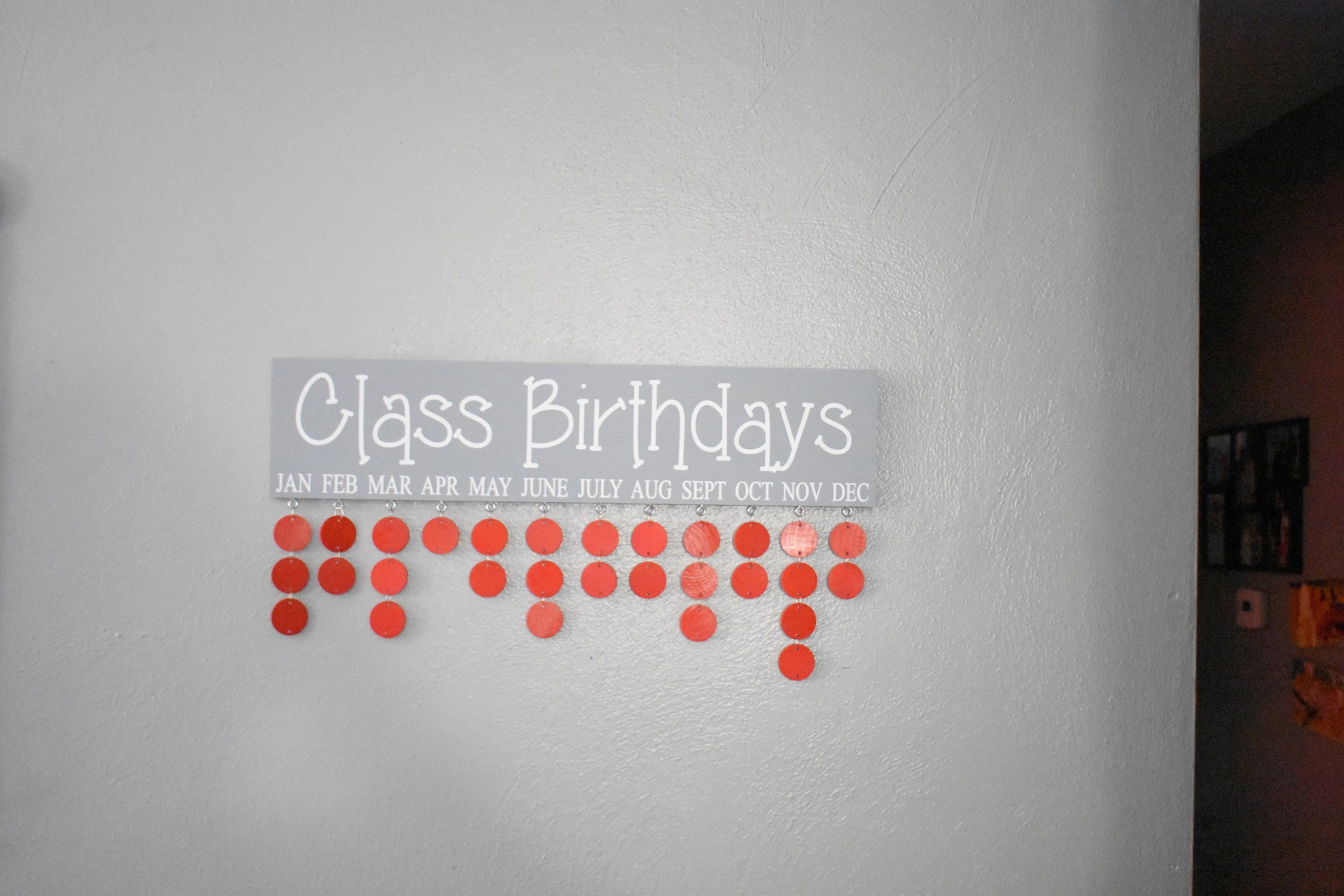 Class Birthday Sign Classroom Birthday Sign Teacher Gift Etsy