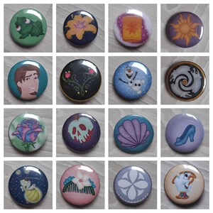 fairytale Princess inspired buttons/badges