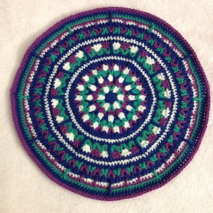 Crochet Mandala Pattern / Tutorial: Tulip Garden Mandala, Crochet Placemat Pattern, Mandala Appliqué - Instant Download
