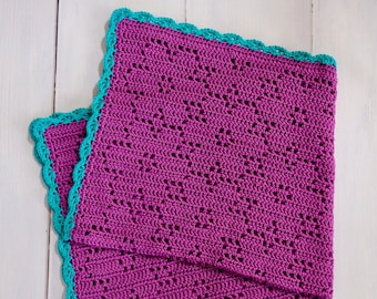 Filet Flower Crochet Blanket Pattern / Starflower Filet Crochet Chart Baby Blanket, Flower Blanket - Instant Download