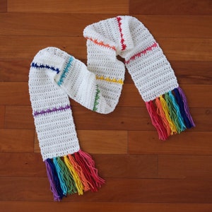 Crochet Pattern, Scarf Pattern, Crochet Scarf Pattern, Rainbow Scarf, Post Stitch Scarf, Crochet Rainbow, Instant Download