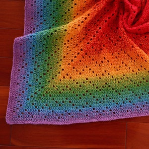 Crochet Baby Blanket Pattern / Tutorial: Rainbow Blanket Crochet Pattern, Rainbow Blanket, Baby Boy, Baby Girl Instant Download image 1