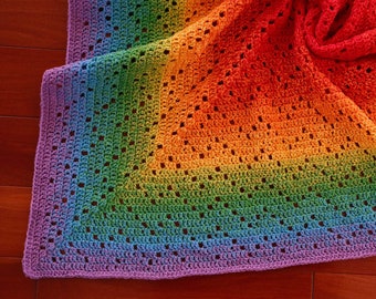 Crochet Baby Blanket Pattern / Tutorial: Rainbow Blanket Crochet Pattern, Rainbow Blanket, Baby Boy, Baby Girl - Instant Download